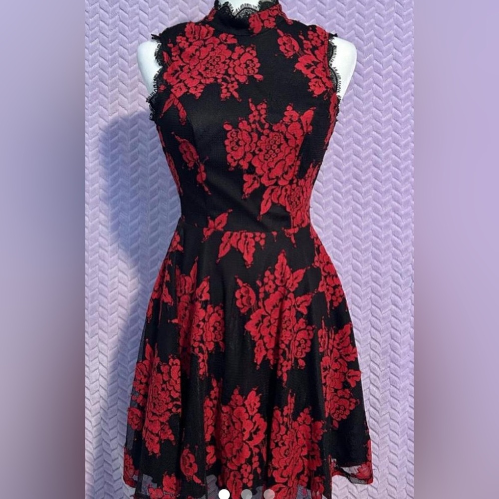 NWT Dia de Los Muertos  Black and Red Floral Dress size 18W